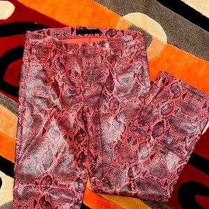 J Brand - Cropped flared leather type snake skin pants/jeans